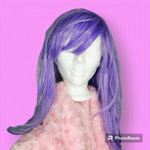 Purple Synthetic Wig w/ Bangs